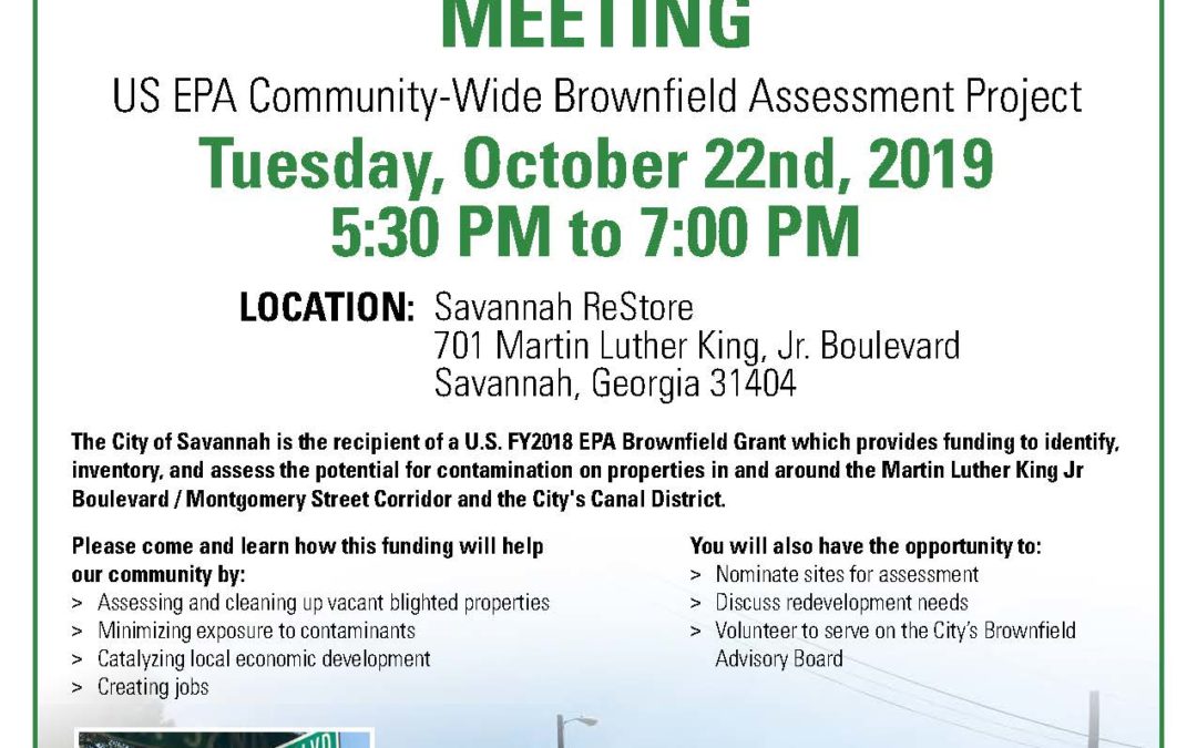 Public invited to Oct. 22 meeting on EPA brownfield grants